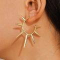 Boucles d'oreilles créoles gothiques dorées avec rivets pointus pour un style punk rock - 04 Or 14K A Boucles d'oreilles à rivets dorés (102)