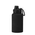 Black matte 650ml stainless steel sports bottle with portable handle and leakproof lid - Black - Sport