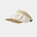Dettaglio della visiera parasole con trama in paglia e tessuto jacquard color crema - Taglia Unica(Regolabile) / Beige