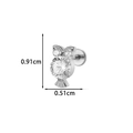 Elegant G23 titanium internall threaded stud with crystal owl shape for piercings - Silver Owl Style (T2583-10#Silver)