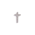 Silver twisted rope cross pendant in polished stainless steel for necklace making - Mini Twist Letter Pendant-Steel Color-T