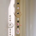 Crystal suncatcher with evil eye and moon pendant for rainbow window decoration - Black