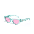 Occhiali da sole retrò Y2K cat-eye con montatura verde menta e lenti rosa - Verde Gelatina / Lenti Rosa