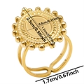 Detail view of 304 stainless steel ring showing precise dimensions and geometric structure - J456 / Gold