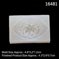 Moule rectangulaire en silicone floral pour bijoux en résine et accessoires DIY - Style 2 (4.8x3.2x1.2cm)