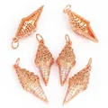 Set of five rose gold ice cream pendants with micro-pave cubic zirconia stones - Ice Cream / Rose Gold