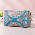 Portable mandala print makeup bag with large capacity and gold zipper closure - Classical Ethnic Pattern