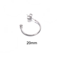 20mm silver stainless steel C-shaped hoop earrings for DIY jewelry making - 20mm / Steel