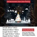 Christmas tree window sticker size guide with multiple dimensions for festive glass decor - Small (55x40cm)