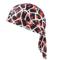 Macro detail of breathable cycling cap with red and black geometric street art pattern - Red Black White Geometric Lines Style(8#)
