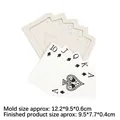 Cremeweiße Silikonform zur Herstellung von Schokolade und Tortendeko in Spielkartenform - Stil 1 (Fächerförmige Spielkarten) / Grau