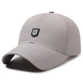 Lightweight breathable quick-dry baseball cap in light grey with letter R shield logo - Light Gray