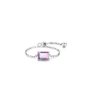 Anello a catena in argento S925 con gemma sfumata e cursore regolabile per donna - Aperto Regolabile / Argento Sterling 925 - Sfumatura Rosa Viola