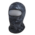 Tactical balaclava face mask with grey hexagonal python camouflage pattern for cycling - Black Python Camo