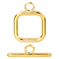 Poliertem 18k vergoldeter 304 Edelstahl OT Knebelverschluss für DIY Schmuckherstellung - Gold
