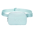 Waterproof nylon sports waist bag in mint green with adjustable strap and buckle - Ice Blue