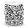 Silver stainless steel star link chain roll for DIY jewelry making and necklace crafts - 1 Meter/Pack / Silver