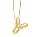Minimalist Y-letter pendant necklace in polished gold finish with box chain - Letter Y