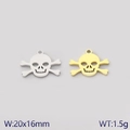 Skull shaped stainless steel DIY charms in gold and silver finish 20x16mm - Small Skull (Style 9)