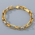 Bracciale bicolore in acciaio inossidabile con maglie intrecciate oro e argento e chiusura - Bracciale 20CM / Bicolore Oro e Argento