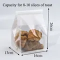 Greaseproof white paper toast bag with window, 16x13x26cm, fits 8-10 toast slices - Paper Toast Bag / Medium (50 Pieces/Pack)