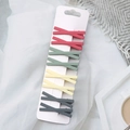 Set of 8 matte candy color cross hair clips in red, green, yellow, and grey tones - Simple Cross Design Bobby Pins 8Pcs Set (D1)