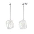 Elegant S925 sterling silver long drop earrings featuring baroque freshwater pearls - Long Drop Style (GPE05-P) / Silver (GPE05-P)