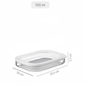Contenitore alimentare impilabile da 550ml con coperchio ermetico e corpo trasparente - 22.5x16x3.8cm / Singolo Strato Poco Profondo/550ml