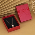 Collana con quadrifoglio in oro rosa e madreperla bianca in scatola regalo rossa - 6.5*8.5cm / Rosso