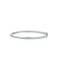 Minimalist s925 silver stackable bangle with mint green enamel inlay for women - 19cm / Mint Green (19cm)
