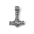 Ciondolo Martello di Thor in acciaio inossidabile con incisioni vichinghe nordiche vintage - Solo Ciondolo (Senza Catena)