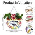Round wooden Welcome Back to School door sign with 29cm diameter and ribbon decor - Welcome Back To School (M24Y50921_Q)