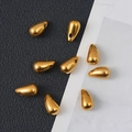 Pendenti a goccia in acciaio inossidabile dorato lucido per creazione gioielli DIY - 6mm di spessore*12mm di lunghezza*2mm di foro / Placcato Oro 18K