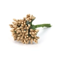 Detailed view of golden decorative artificial berry stamens for festive wreath making - Large Bag / Gold