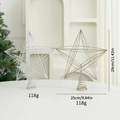 Champagne gold glittered star tree topper with hollow wire design and spiral base - Octagonal Star Champagne Gold + Silver Set