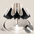 Beige reverse folding umbrella with LED light strip edge and flashlight handle - Automatic Reverse LED Model / Sycamore Beige