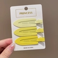 Three-piece gradient yellow matte duckbill hair clips set in Korean minimalist style - Gradient 3-Piece Set / Yellow Series