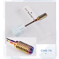 Rainbow plated 3/32 inch barrel ball top nail drill bit in medium grit with case - Barrel Ball Top Style (B79)