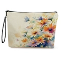 Neceser de lona con motivos florales de acuarela y correa de mano negra de viaje - Estilo 4