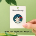 Space panda enamel pin badge with China spacesuit and red flag on fashion jewelry card - Astronaut Red Flag Panda