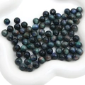 Iridescent dark resin beads with golden shimmer and straight hole for DIY jewelry - 10mm / Ink Blue (10pcs/pack)