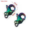 Rainbow plated stainless steel lobster clasp 9x6mm connector for jewelry making - 9mm / Colorful