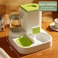 Avocado green automatic pet feeder and waterer set for cats and dogs, 24.5cm x 27cm size - Basic Model (Gen 1) / Feeding and Watering Integrated Machine / Avocado Green