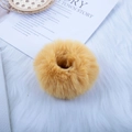 Chouchou en peluche jaune gingembre en fausse fourrure douce pour coiffure de jeune fille - Curcuma