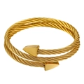 Detailopname van de dubbellaagse gouden kabeldraad en de metalen driehoekige uiteinden - ZJ3242-Klassieke Stijl