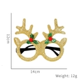 Christmas reindeer glasses with gold glitter antlers and festive red pompoms - Gold Small Antler