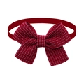 Solid red textured woven pet bowtie with elastic band for dogs and cats - Red