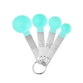 Set di 4 cucchiai dosatori in acciaio inossidabile con teste turchesi e scala graduata - Verde Menta Set di 4 Cucchiai Dosatori Piccoli