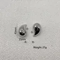 Detailed view of silver water drop earrings with 43mm height and 25mm width measurements - Silver Large 43mm*25mm