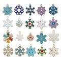 Assorted enamel snowflake charms in various colors for DIY Christmas jewelry making - New Mixed 20 Enamel Snowflake Set-1 Each-31.5g-SN977
